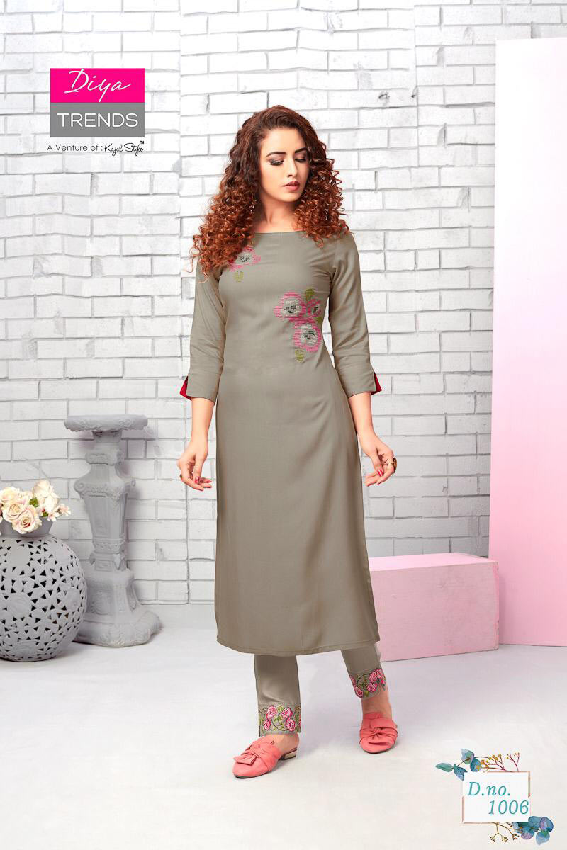 Forever Vol-1 Diya Trends Classy Kurti with Pant Pair Forever Vol-1 Diya Trends Classy Kurti with Pant Pair